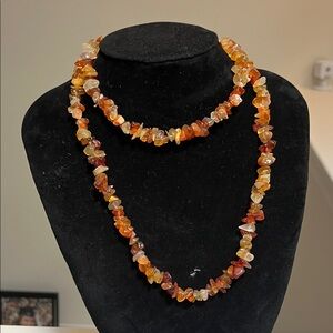 Artisan Vibrant Orange and Brown Necklace Set
